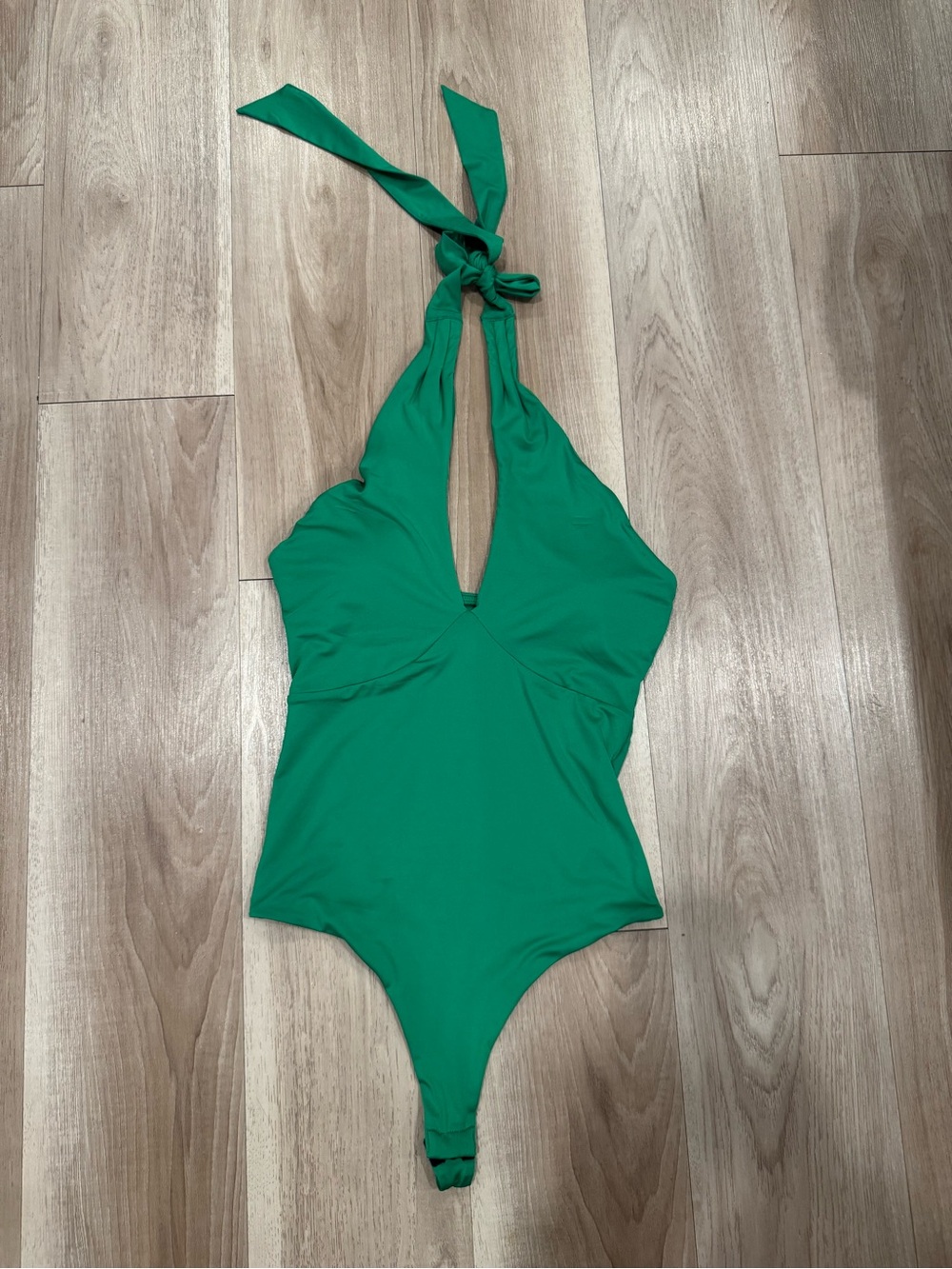 Klassy Network Green Halter One-Piece Bodysuit
